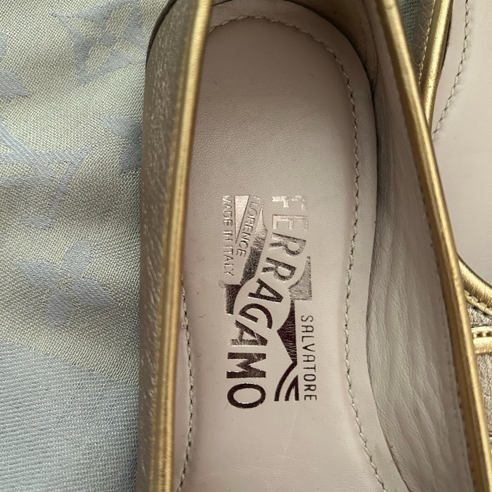 Salvatore Ferragamo Gold Heels